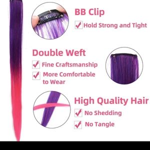 Pink clip in hair piece